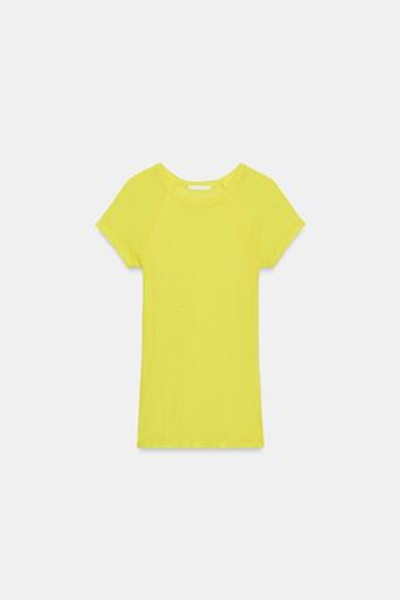 ZARA ФУТБОЛКА SUPIMA® С КОРОТКИМИ РУКАВАМИ, ЖЕЛТЫЙ