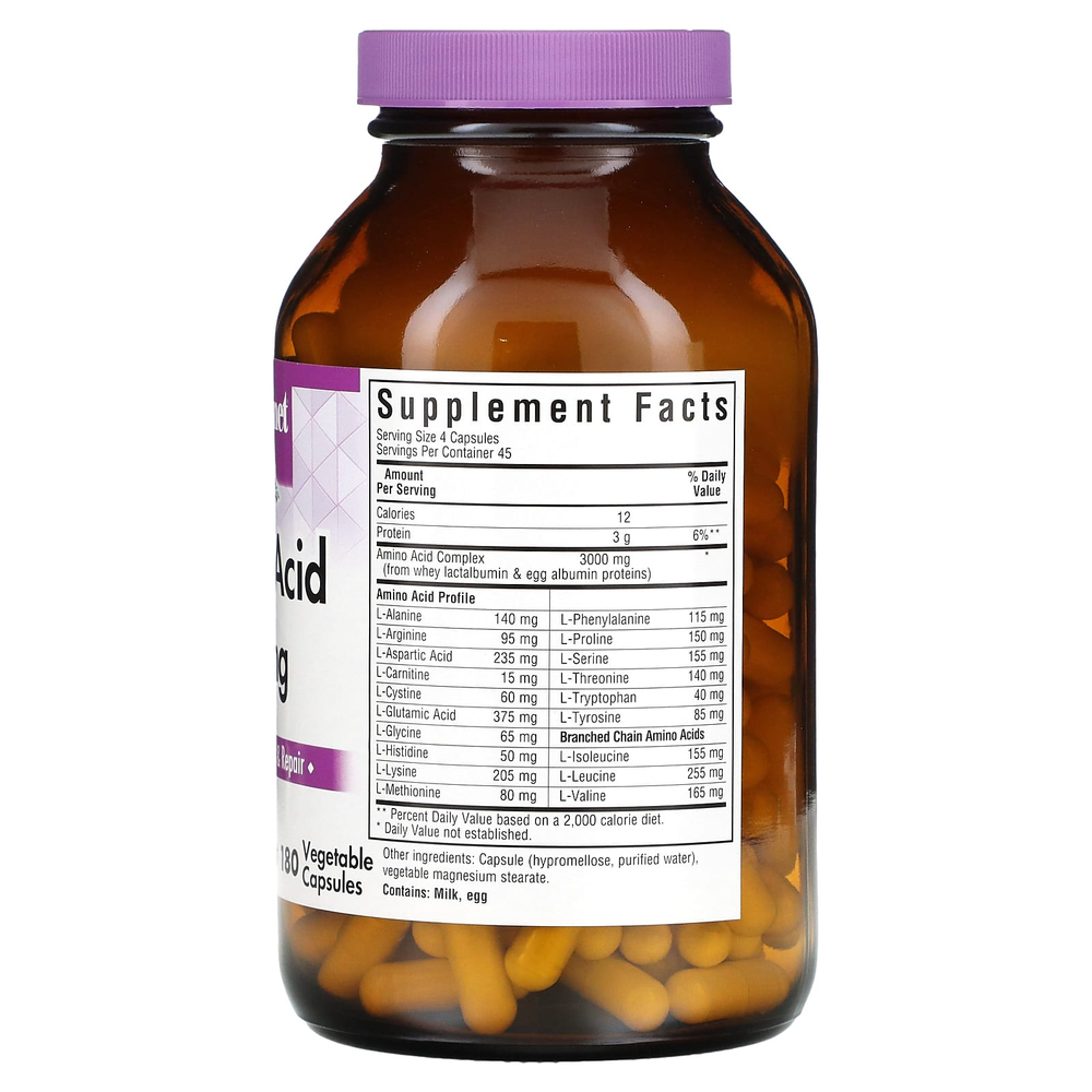 Bluebonnet Nutrition, аминокислоты, 750 мг, 180 растительных капсул