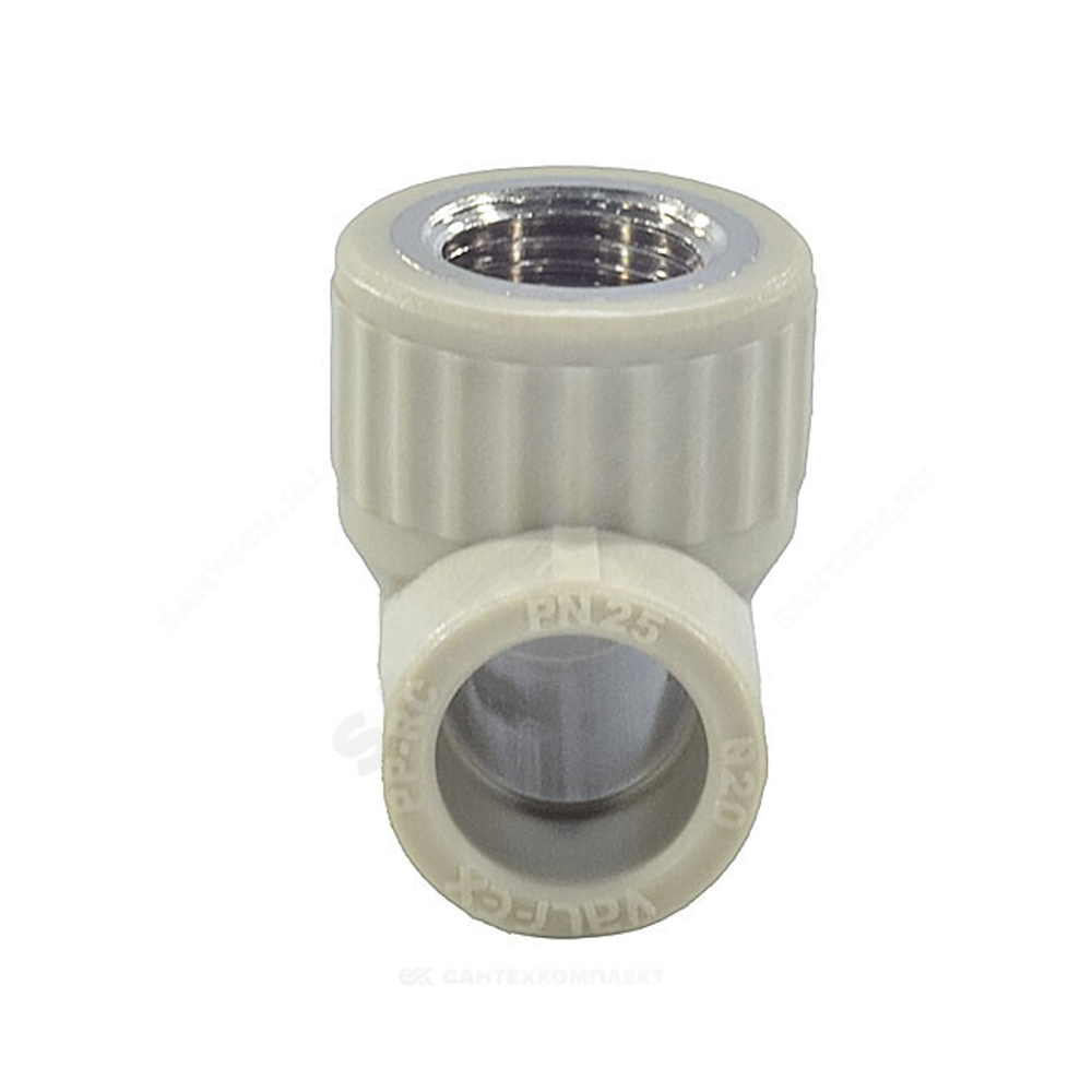 Тройник PP-R комбинированный серый Дн 25х3/4" ВР VALFEX 10127025Г