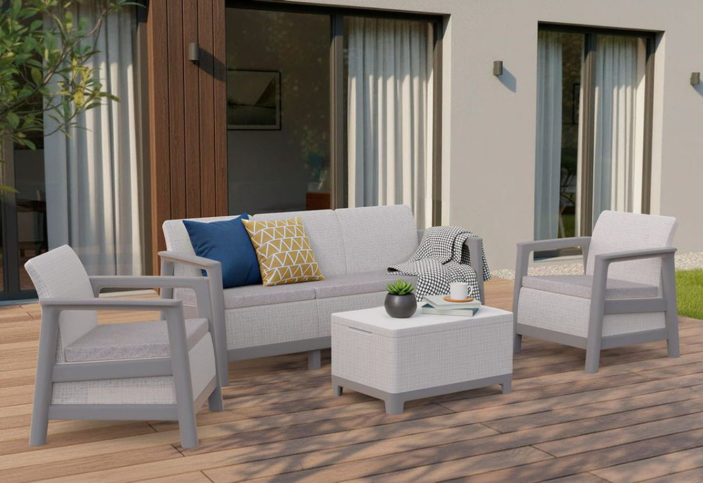 Комплект мебели Сканди (Scandi Linea 3 Seater Set) пепельно-серый