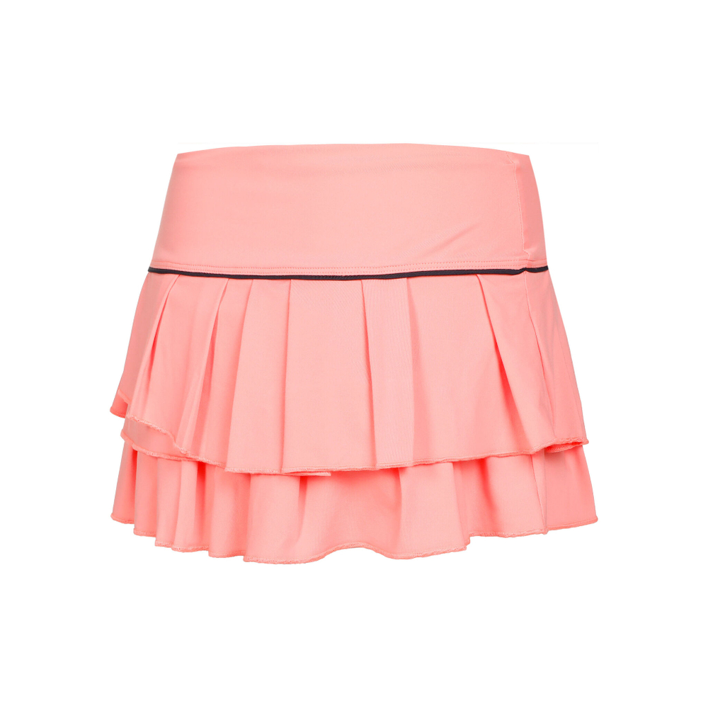 Женская теннисная юбка Lucky in Love Pleat Tier With Piping Skirt Women - Apricot, Black