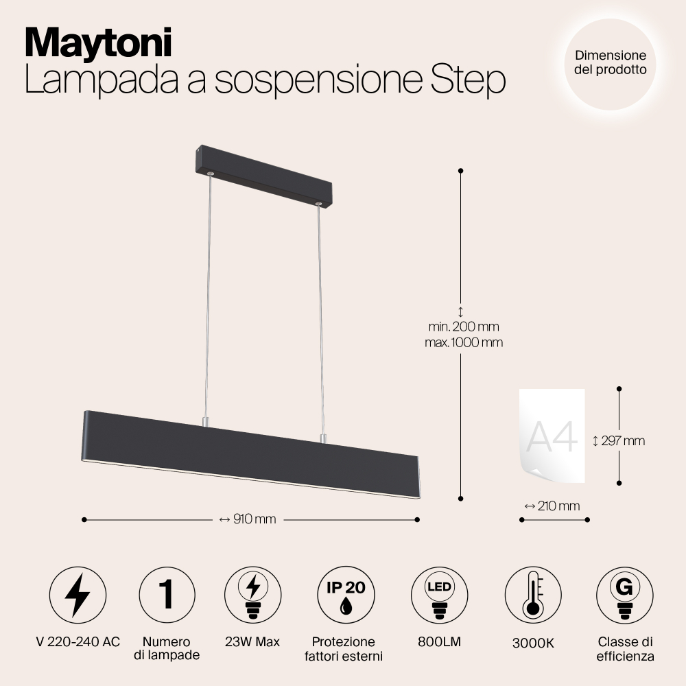 Подвесной светильник Technical P010PL-L23B
