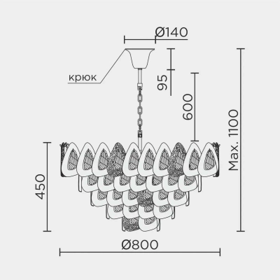 Подвесная люстра MODELUX ML.6775.800 GD
