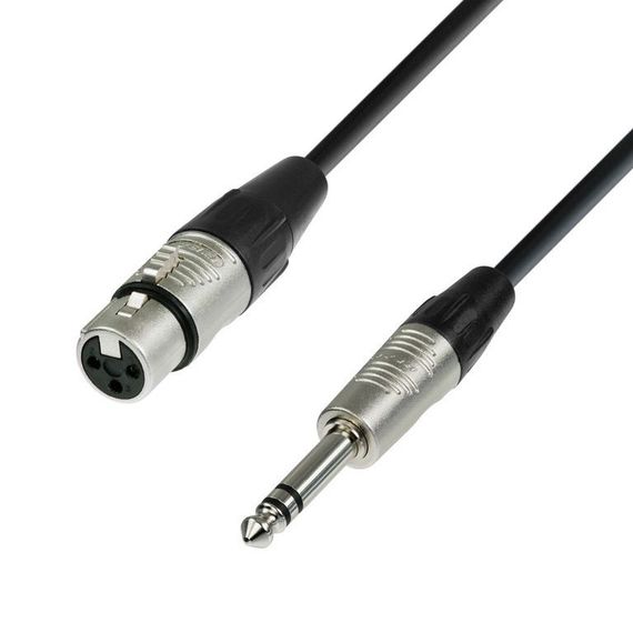 Adam Hall K4 BFV 0500 - кабель микрофонный, REAN XLR (F) - TRS (jack) stereo 6.3 mm, 0.22 мм2, 5 м