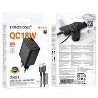 Зарядное устройство для Micro-USB Borofone BA95A QC3.0 с дисплеем (black)