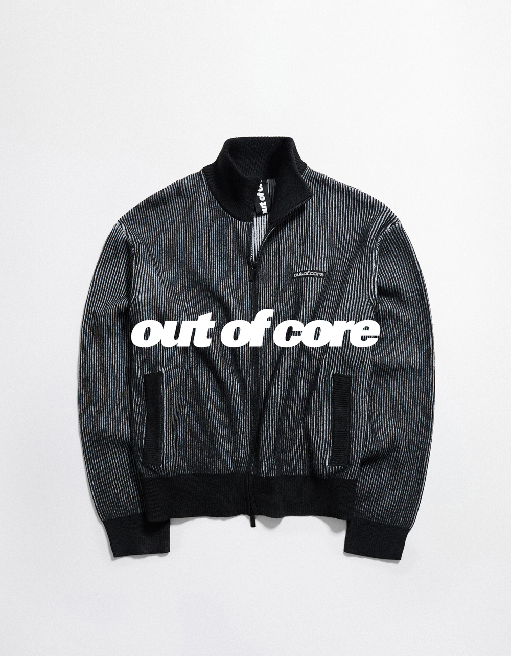 Мужская трикотажная куртка на молнии OUT OF CORE - BERSHKA