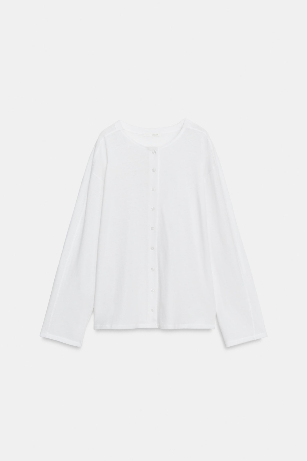 ZARA ФУТБОЛКА НА ПУГОВИЦАХ, БЕЛЫЙ