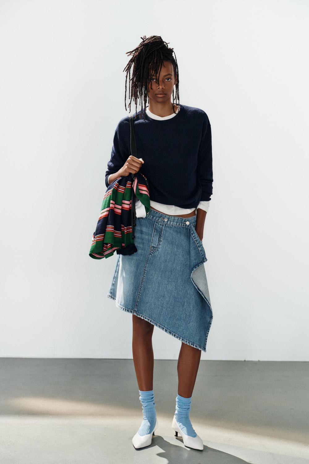 АСИММЕТРИЧНАЯ ДЖИНСОВАЯ ЮБКА TRF — ZARA