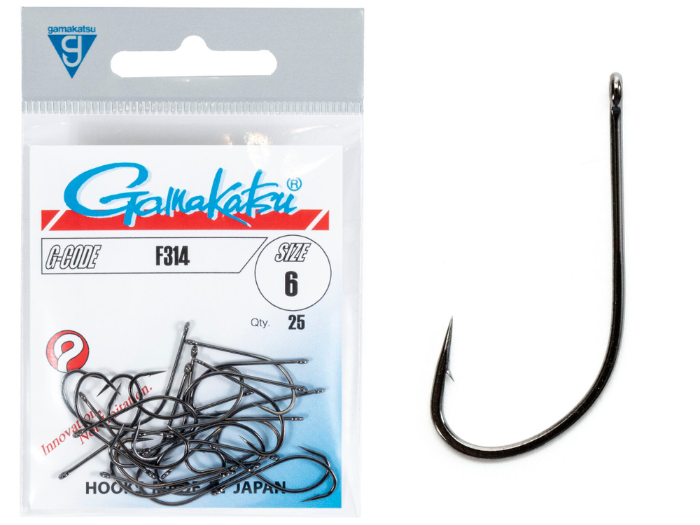 Крючки Gamakatsu F314 HOOKS BLACK разм. 06 25шт.