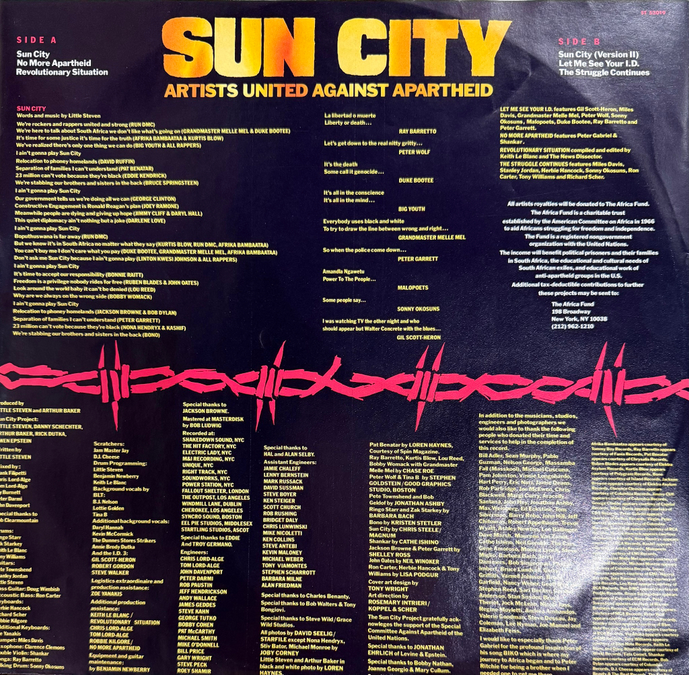 Виниловая пластинка Artists United Against Apartheid ‎– Sun City LP