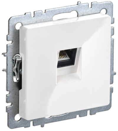 BRITE Розетка компьютерная RJ45 кат.5E РК10-БрБ белый IEK