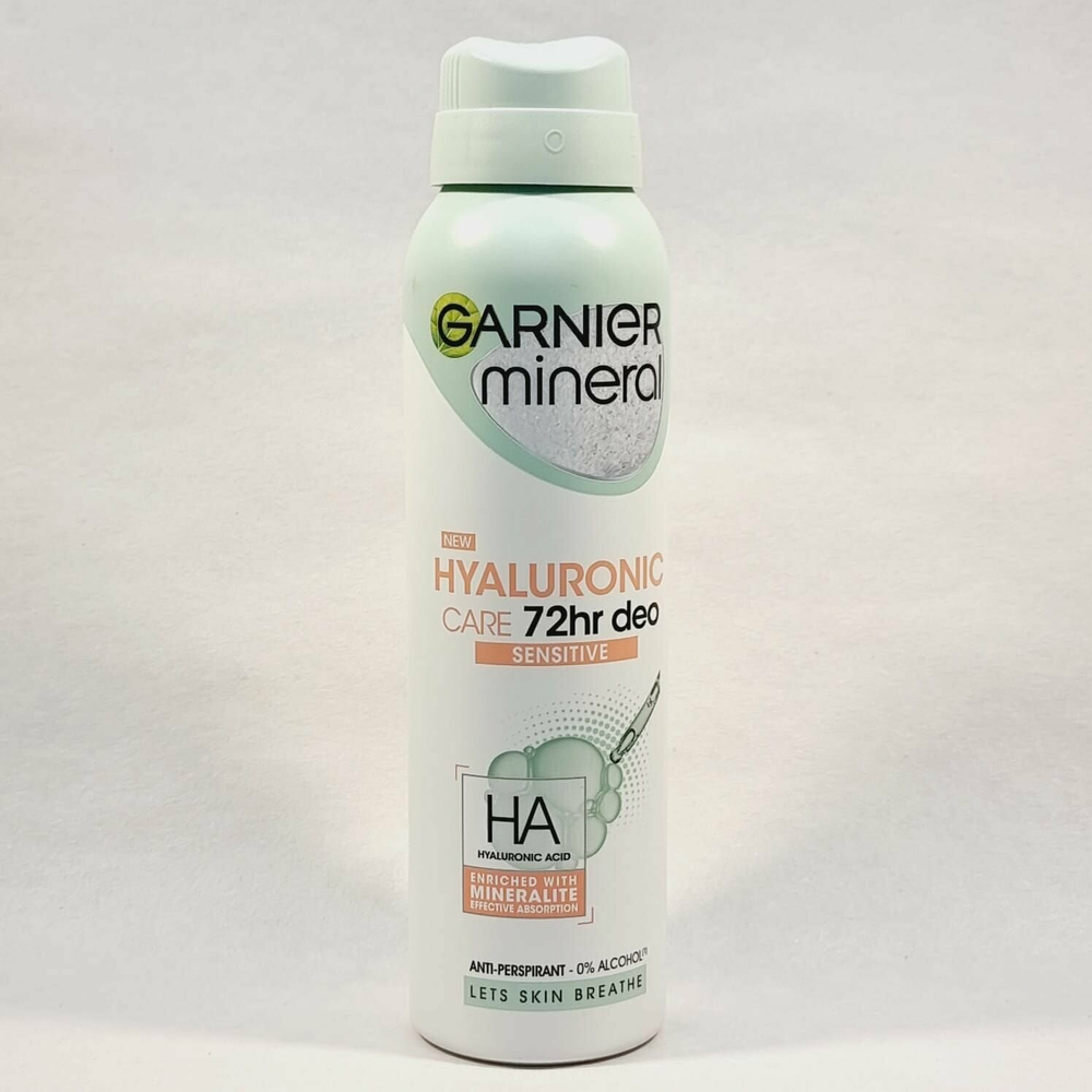 Дезодорант-спрей Garnier Mineral Hyaluronic Care 72 ч 150 мл (Франция)