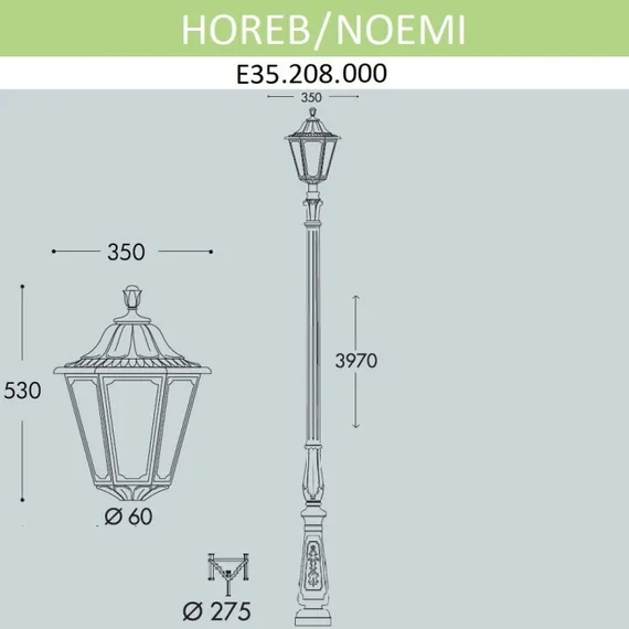 Наземный фонарь Noemi E35.208.000.AXH27 Fumagalli