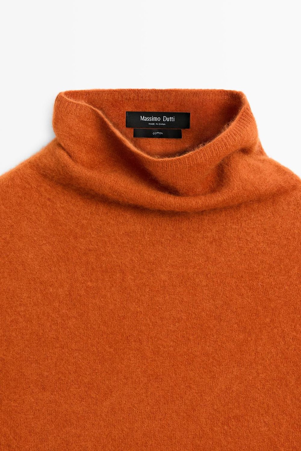 Massimo Dutti Свитер из 100% шерсти с короткими рукавами, жжено-оранжевый