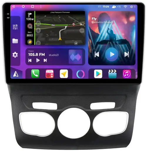 Магнитола для Citroen C4/DS4 2010+ - FarCar S500-TS10 монитор 10.36" QLED на Android 14, Быстрая, CarPlay, 4G SIM-слот