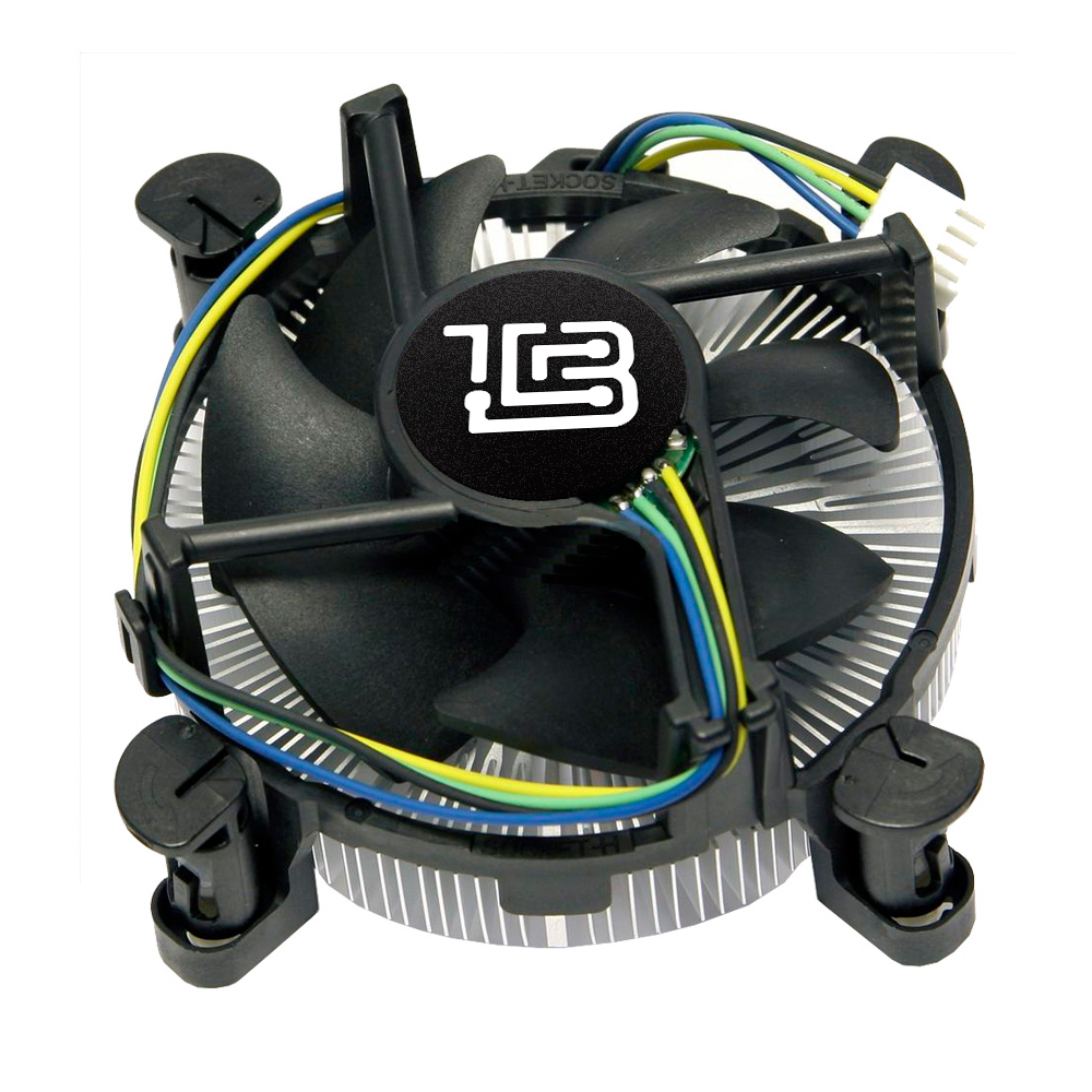 Кулер для CPU BaseTech Original, 1х80мм, 4-pin, Al, серебристый-черный, 800-2700rpm, 27дБ, TDP 65Вт, INTEL 1200/115x/775, AMD Не поддерживается (BT-ORIG-AL)