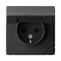 Розетка с крышкой Systeme Electric ArtGallery Карбон GAL001046