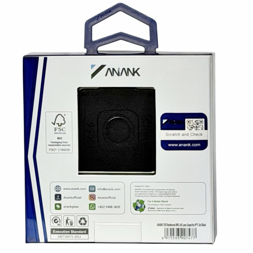 Защитное стекло для задней камеры i-Phone 17 Air ANANK 10X Reinforced Corning Black