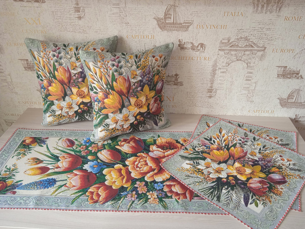Гобеленовый набор Надежда (Дорожка 38х90+2 салфетки 40х40+2 наволочки 38х38)