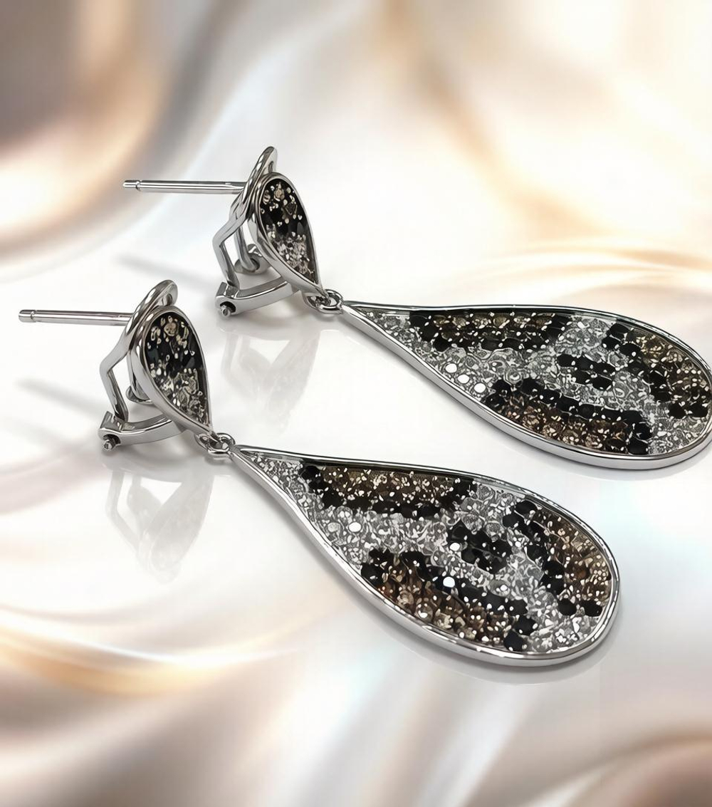 Ювелирные серьги из серебра 925 пробы
