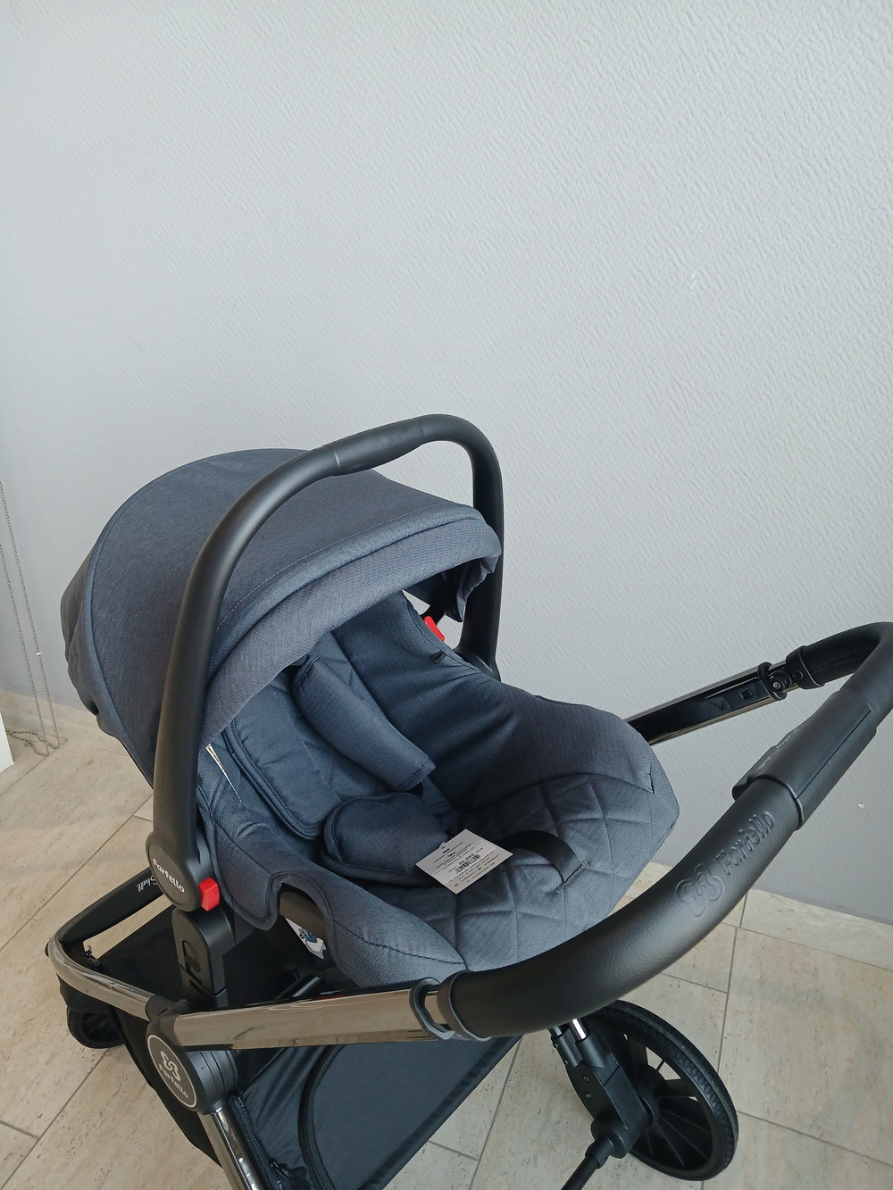 Коляска модульная  3в1 Baby shell (Dark Grey/Black chrome BBS-009)