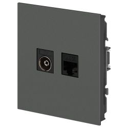 Розетка ЭРА Arktik 16-3110-06 комбинированная RJ45+TV графит | Эра Arktik