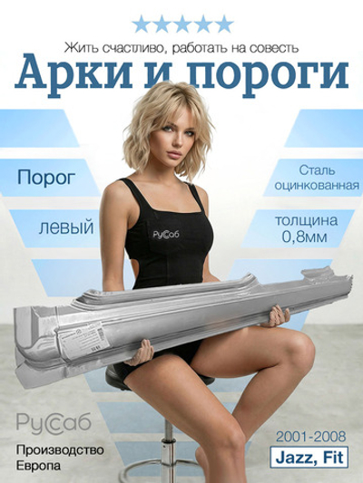 Порог левый Honda Jazz, Fit 2001-2008 (Klokkerholm)