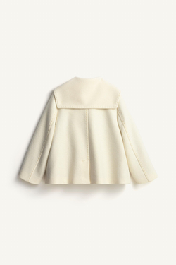 ZARA КОРОТКОЕ ПАЛЬТО - LIMITED EDITION, БЕЛЫЙ
