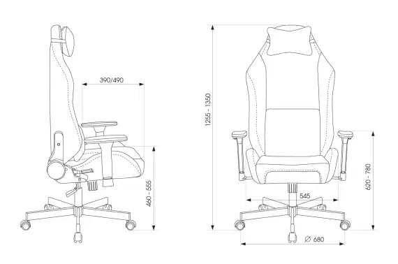 Кресло игровое Knight N1 Fabric синий Light-27 с подголов. крестов. металл