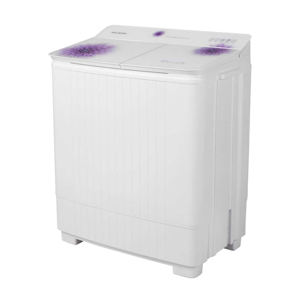 Стиральная машина WILLMARK WMS-50G (Белое стекло, фиолетовые цветы)