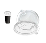 Крышка PP со съемным питейником d=90мм, прозрачная Hide (50 шт.)