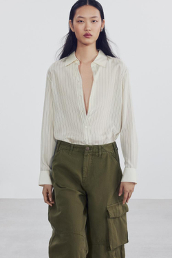 ZARA БРЮКИ КАРГО — ZW COLLECTION, ХАКИ