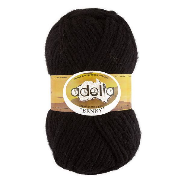 Пряжа Adelia Benny / уп.5 мот. по 100г, 96м, 707 черный