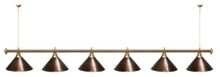 Лампа STARTBILLIARDS 6 пл. (плафоны голубые,штанга золотая,фурнитура золото)