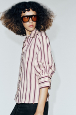 РУБАШКА В ПОЛОСКУ С РУКАВАМИ 3/4 — ZARA