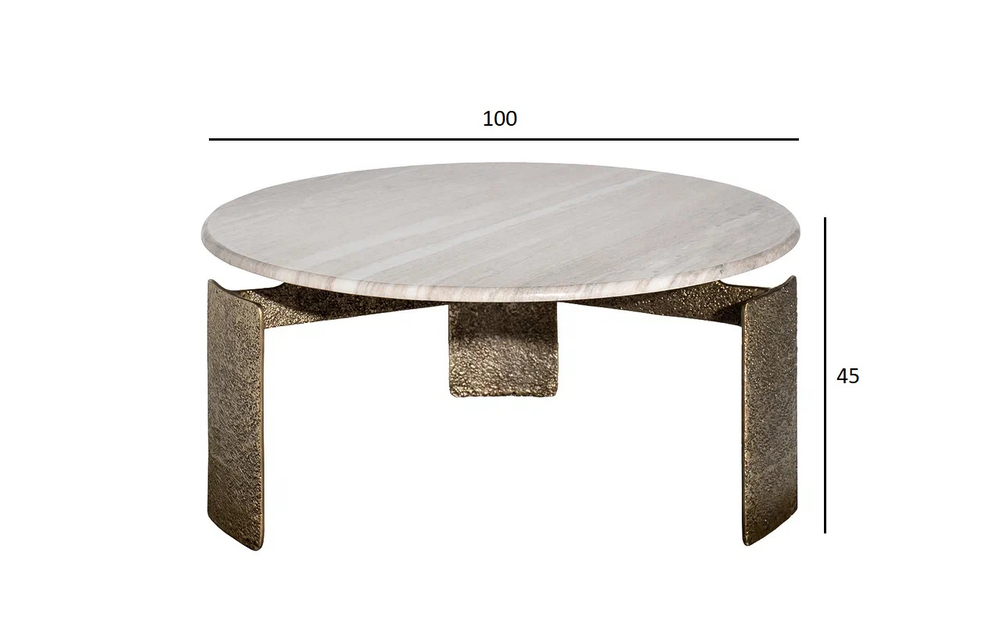 Стол журнальный Garda Decor мраморный d100*45 см