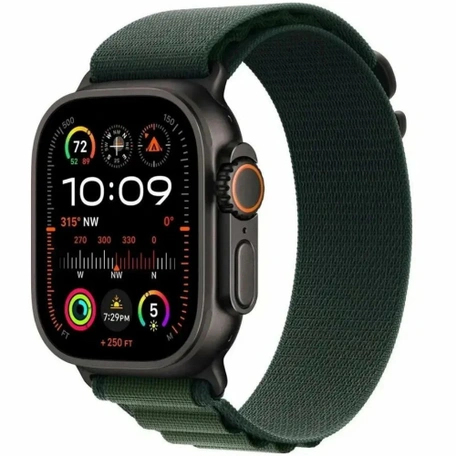 Умные часы Apple Watch Ultra 2 49 мм Cell, Black Titanium, Dark Green Alpine Loop - M