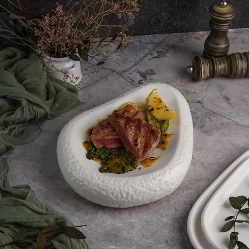 Блюдо овальное для подачи 25,8*20,5 см h5,5 см Organic белое фарфор P.L. Proff Cuisine [3]