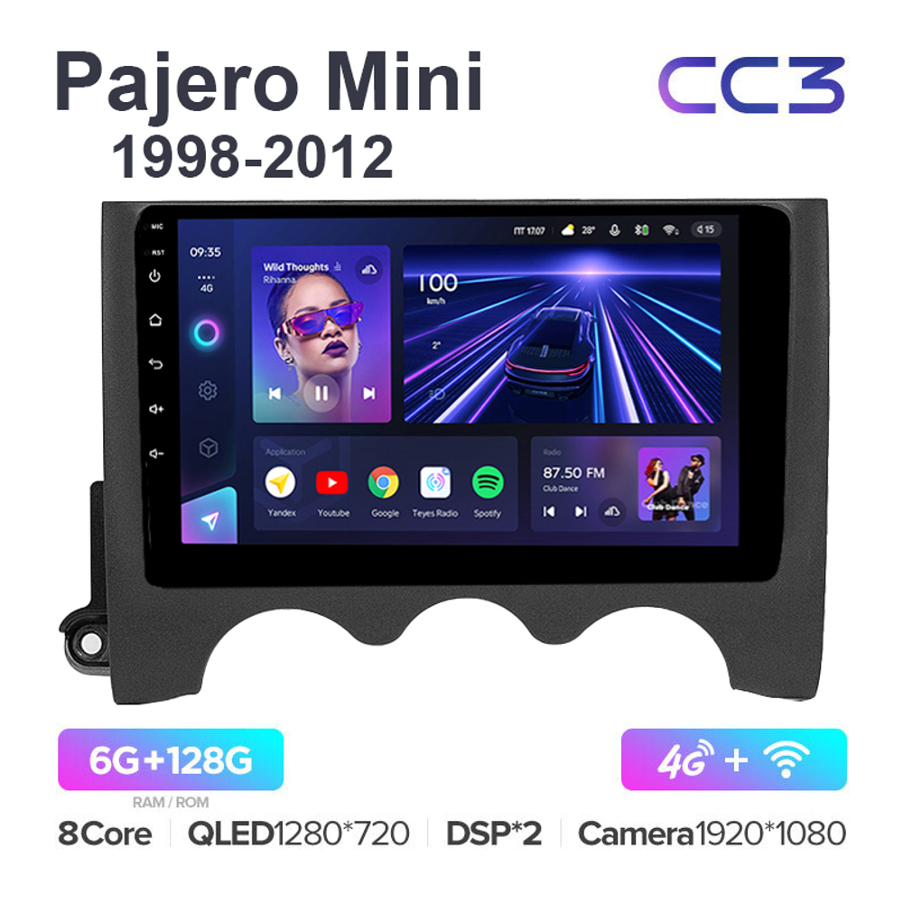 Teyes CC3 9"для Mitsubishi Pajero Mini 1998-2012