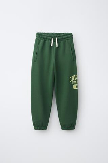 ZARA ДЖОГГЕРЫ VARSITY, ЗЕЛЕНЫЙ