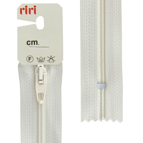 Молния спиральная (витая) RIRI Т4 (4 мм) 1 зам., н/раз., 20 см, Meras, цв.2314, сливочно-белый, 10 шт