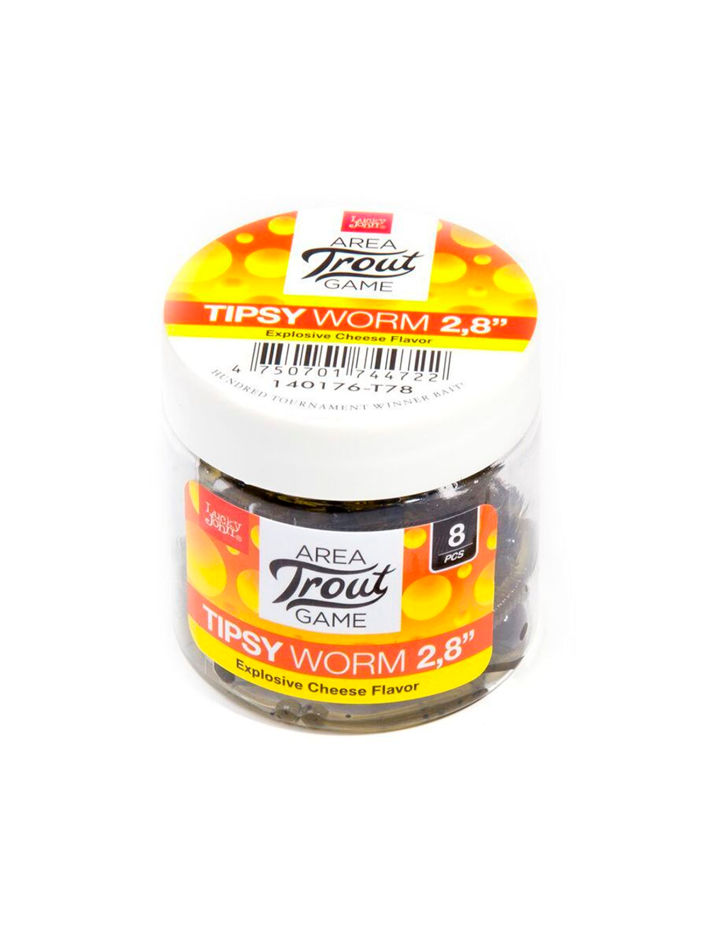 Слаги съедобные искусственные LUCKY JOHN Pro Series TIPSY WORM 2,8in (7.12)/T76 8шт.