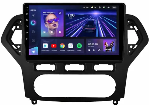 Магнитола для Ford Mondeo 4 2007-2010 (рамка чёрная) - Teyes CC3 на Android 10, Быстрая, QLED, CarPlay, 4G SIM-слот