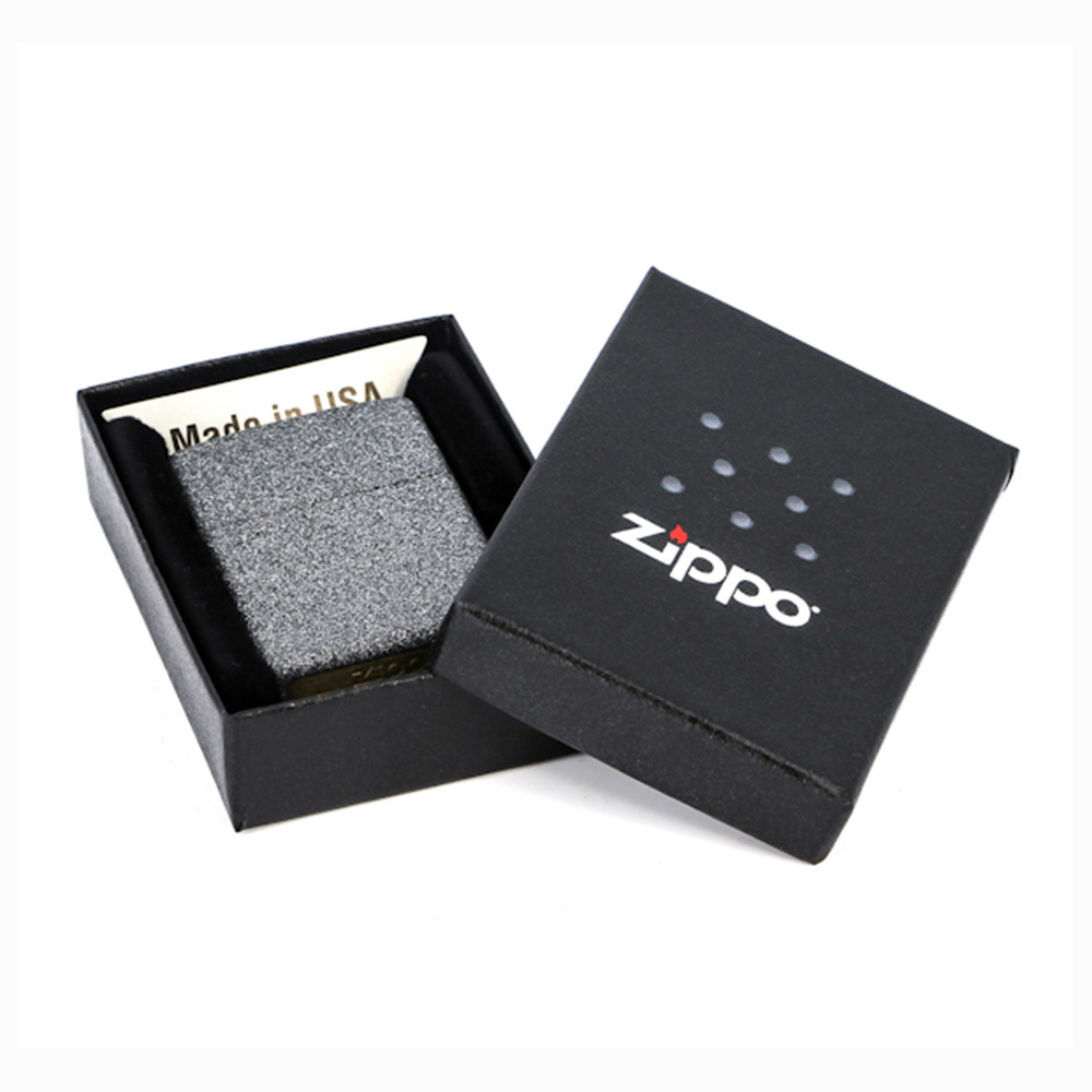 Зажигалка Zippo с покрытием Iron Stone, латунь/сталь, серая, матовая, 36x12x56 мм