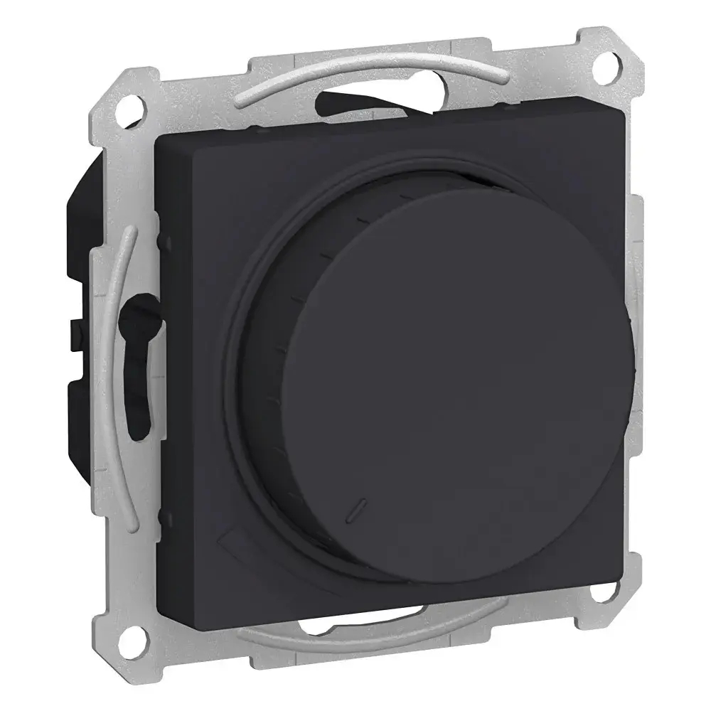 ATLASDESIGN СВЕТОРЕГУЛЯТОР (диммер) поворотно-нажимной, LED, RC, 400Вт, механизм, КАРБОН