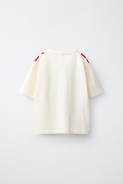 ZARA ФУТБОЛКА С НАШИВКОЙ «НОМЕР», ЭКРЮ