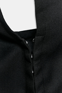 ZARA ТОП-КОРСЕТ В ПОЛОСКУ С ГОРЛОВИНОЙ ХАЛТЕР, ЧЕРНЫЙ