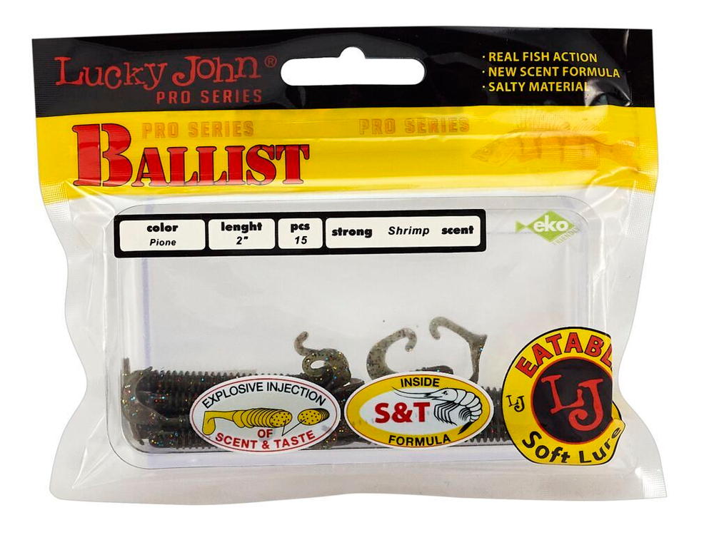 Твистеры съедобные LJ Pro Series BALLIST (5,08 см), цв. F08, 15 шт.