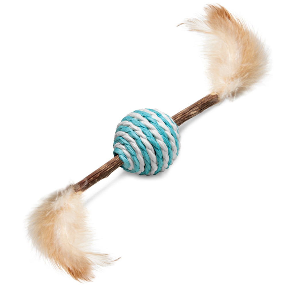 Игрушка для кошек из мататаби "Шарик полосатый", d40/220мм, серия NATURAL, Triol