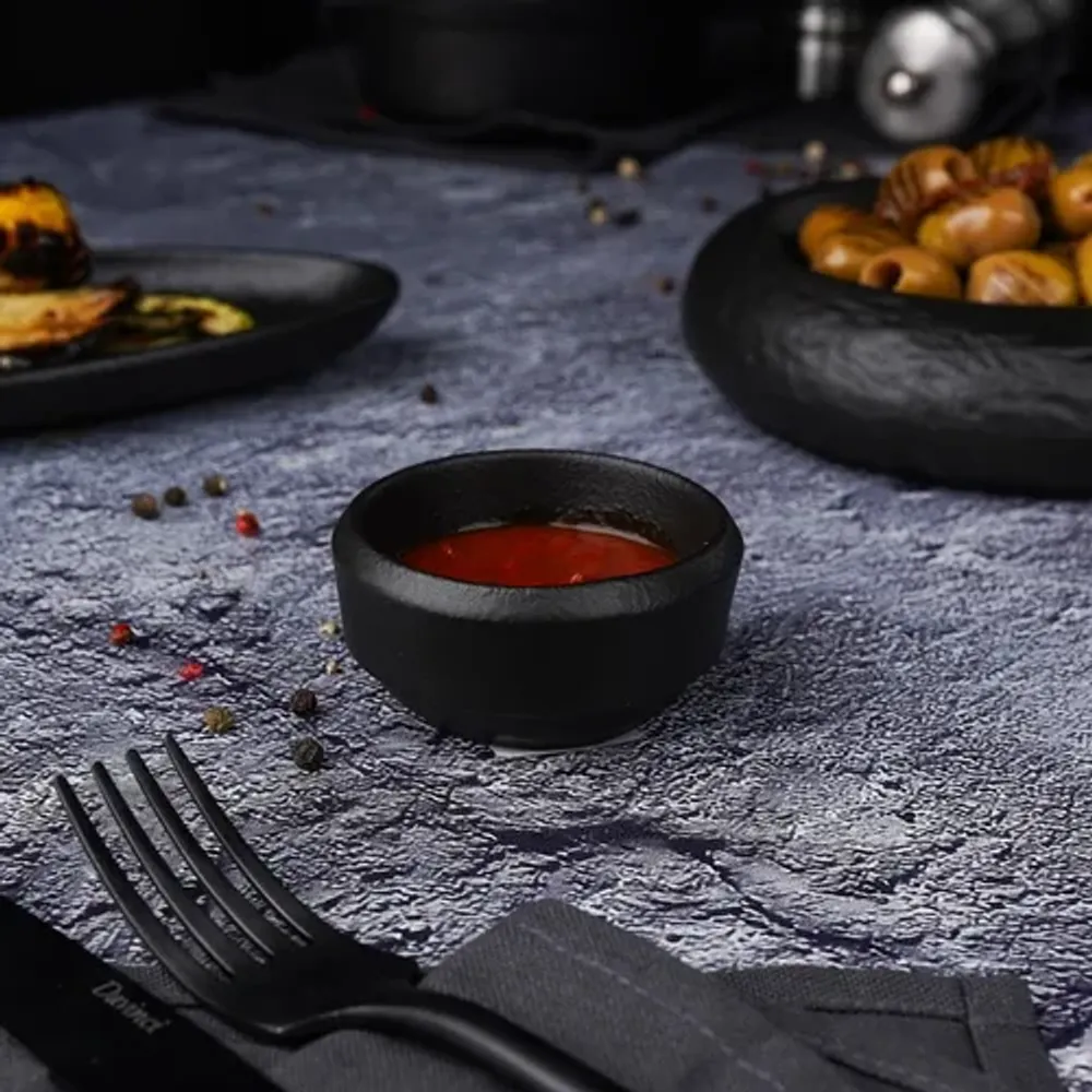 Соусник 50 мл d 6,7 см h3,4 см круглый фарфор Smooth Black Raw Stellar P.L. Proff Cuisine [10]